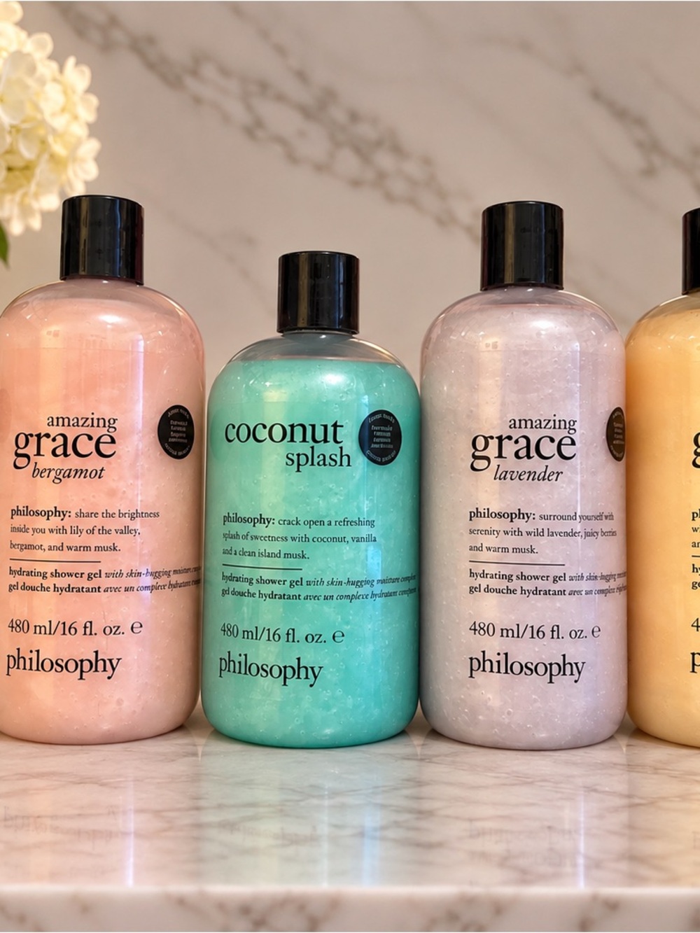 Philosophy Hydrating Shower Gel 5-Piece Bundle – 16 oz Each